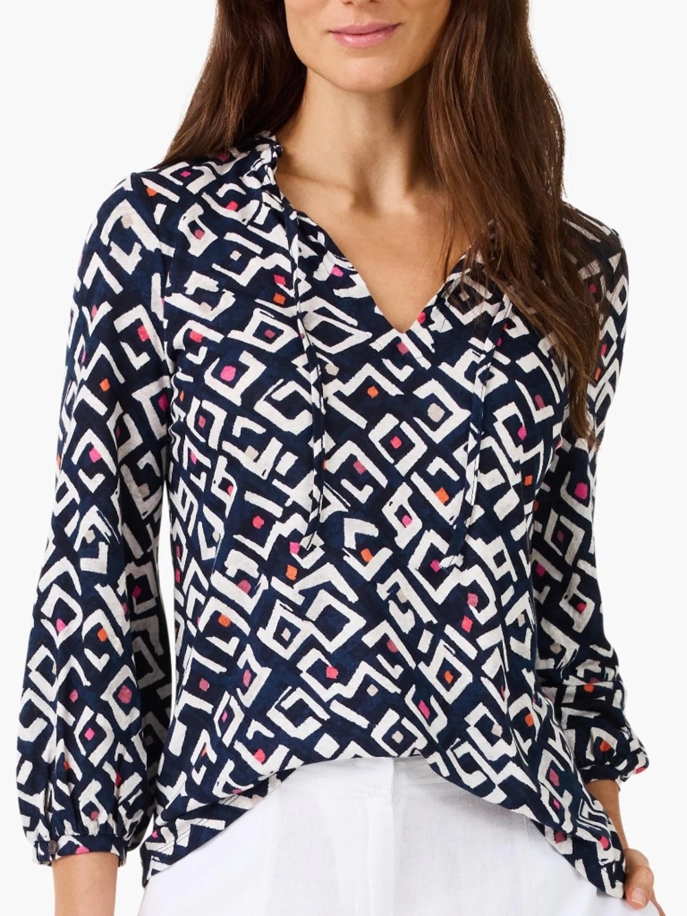 NIC+ZOE Indigo Angles Top